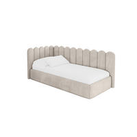 EINZELLBETT Jugendbett mit Bettkasten, Rechts - ARTY 90x200 Beige - Sandfarben, Holzwerkstoff/Textil (90/200cm) - ALTDECOR