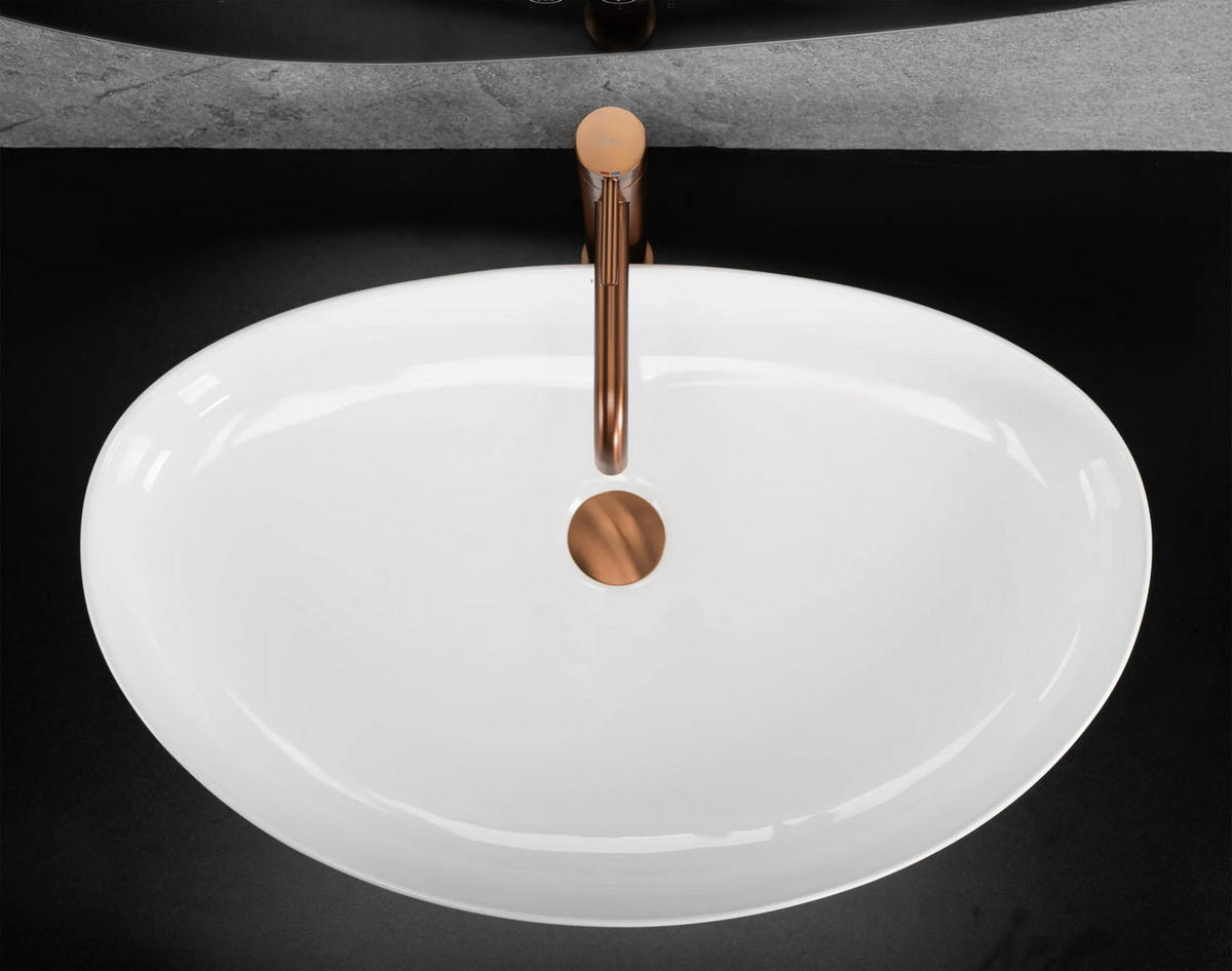 AUFSATZWASCHBECKEN Rea Sabina 65 - Weiß, Keramik (40.5/12/65.5cm) - REA