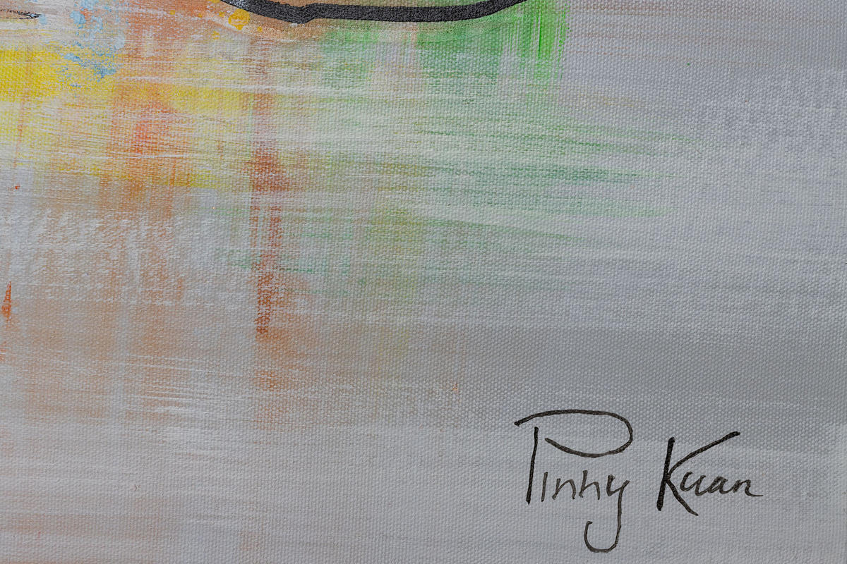 RUČNE MAĽOVANÝ AKRYLOVÝ OBRAZ 120/60 cm, sivý, krajinný motív - sivá, drevo/textil (120/60cm) - KUNSTLOFT