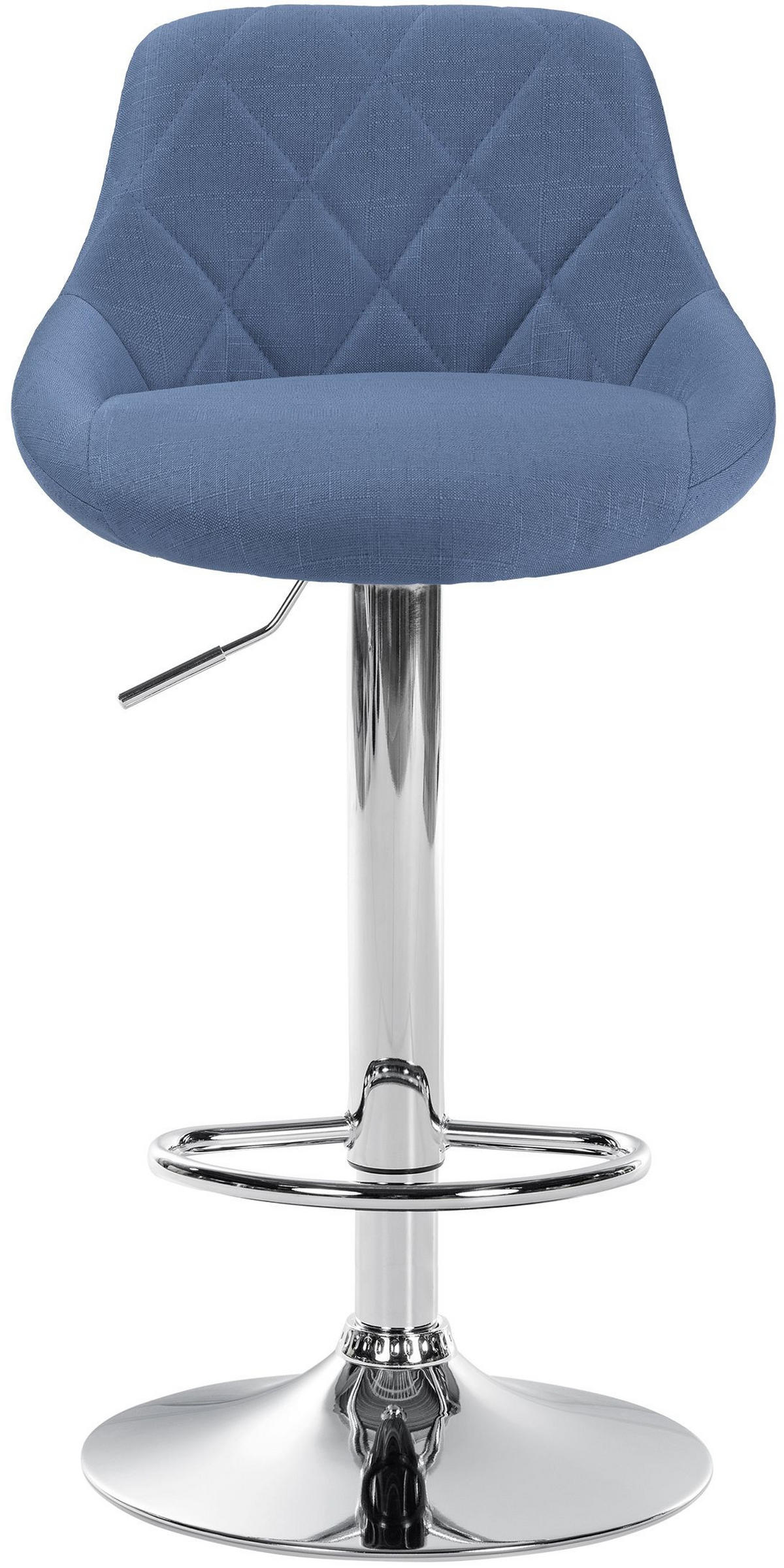 BARHOCKER Stoff blau - Chromfarben/Blau, Textil/Metall (46/83/49cm) - CLP