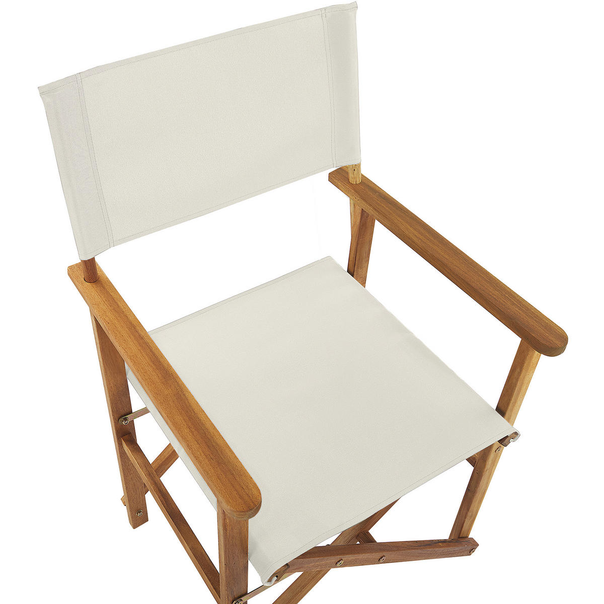 GARTENSTUHL 2er-Set Akazienholz hellbraun Auflagen cremeweiß Cine - Hellbraun/Weiß, Holz (50/91/50cm) - Beliani