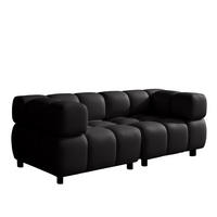 SOFA 3-Sitzer Modular, Couch, Veloursstoff Bluvel, Schwarz, Bolla - Schwarz, Holz (192/71/96cm) - Kaiser Möbel