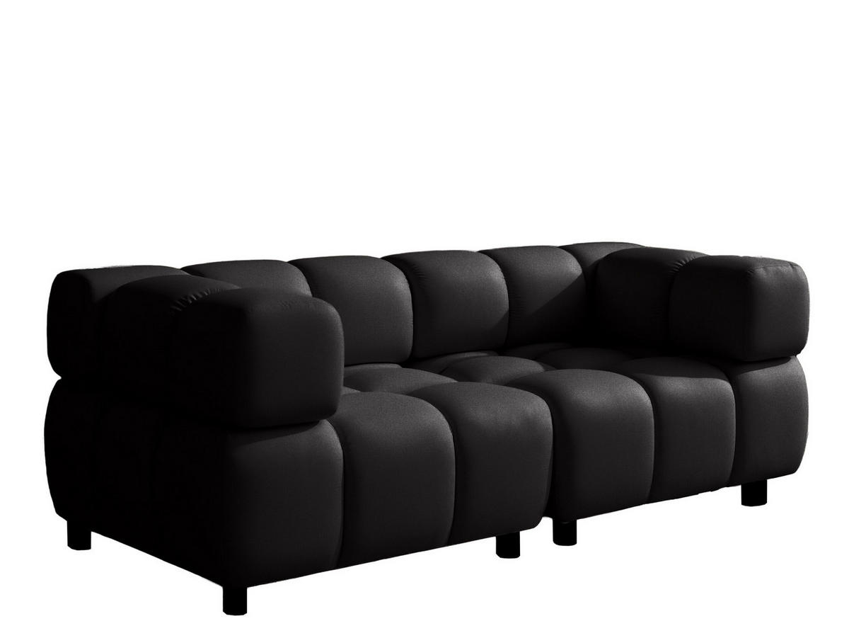 SOFA 3-Sitzer Modular, Couch, Veloursstoff Bluvel, Schwarz, Bolla - Schwarz, Holz (192/71/96cm) - Kaiser Möbel