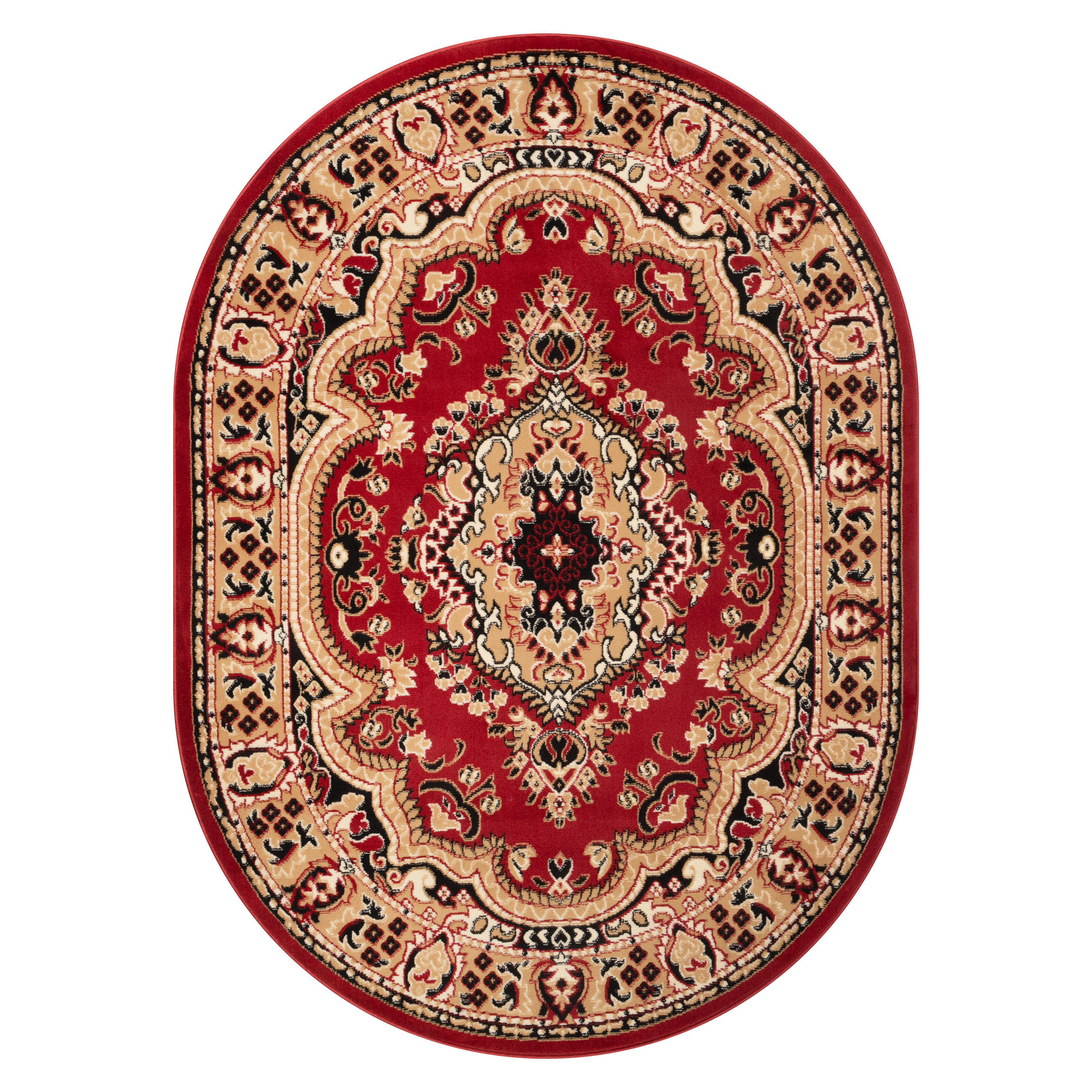 TEPPICH ATLAS oval rot medaillon 140/200 cm - Rot, Textil (140/200cm) - Tapiso
