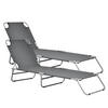 SONNENLIEGE-SET 2 TLG. Carcao - Dunkelgrau, Textil/Metall (186/24/55cm) - casa.pro