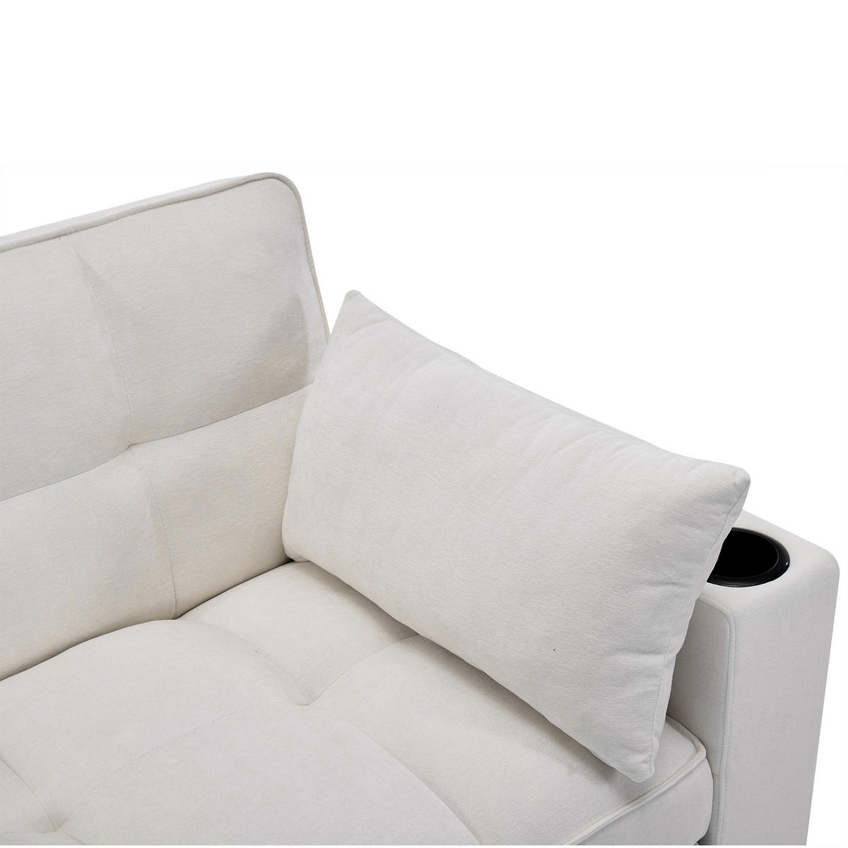 SOFABETT 140,5/74/82 cm Beige - Beige, Textil (74/82/140.5cm)
