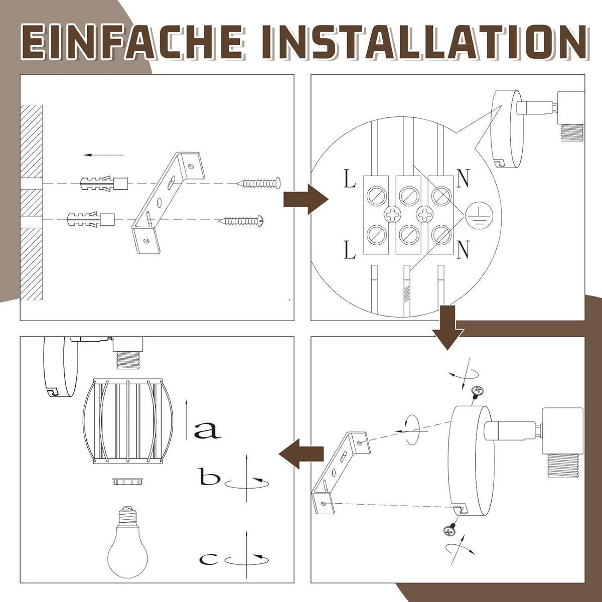 DECKENSTRAHLER Lumhilde 12.5/12.5/14 cm - Schwarz, Metall (14/12.5/12.5cm) - ZMH
