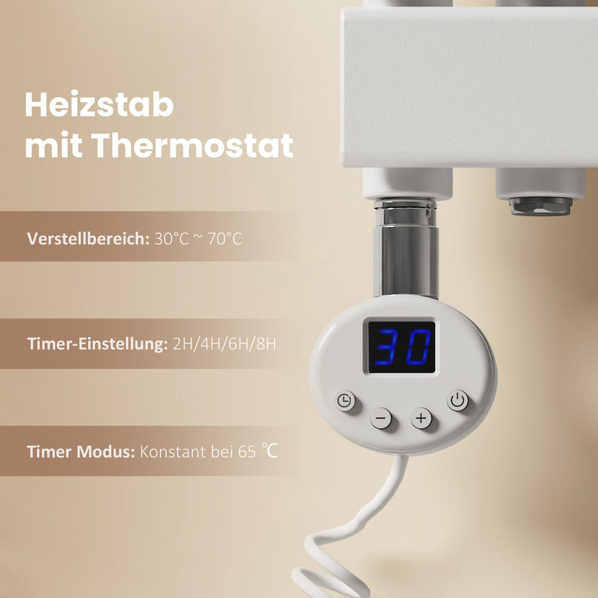 HEIZKÖRPER Elektrisch WLAN Thermostat Weiß 132/60 cm - Weiß, Metall (50/132/5.9cm) - EMKE