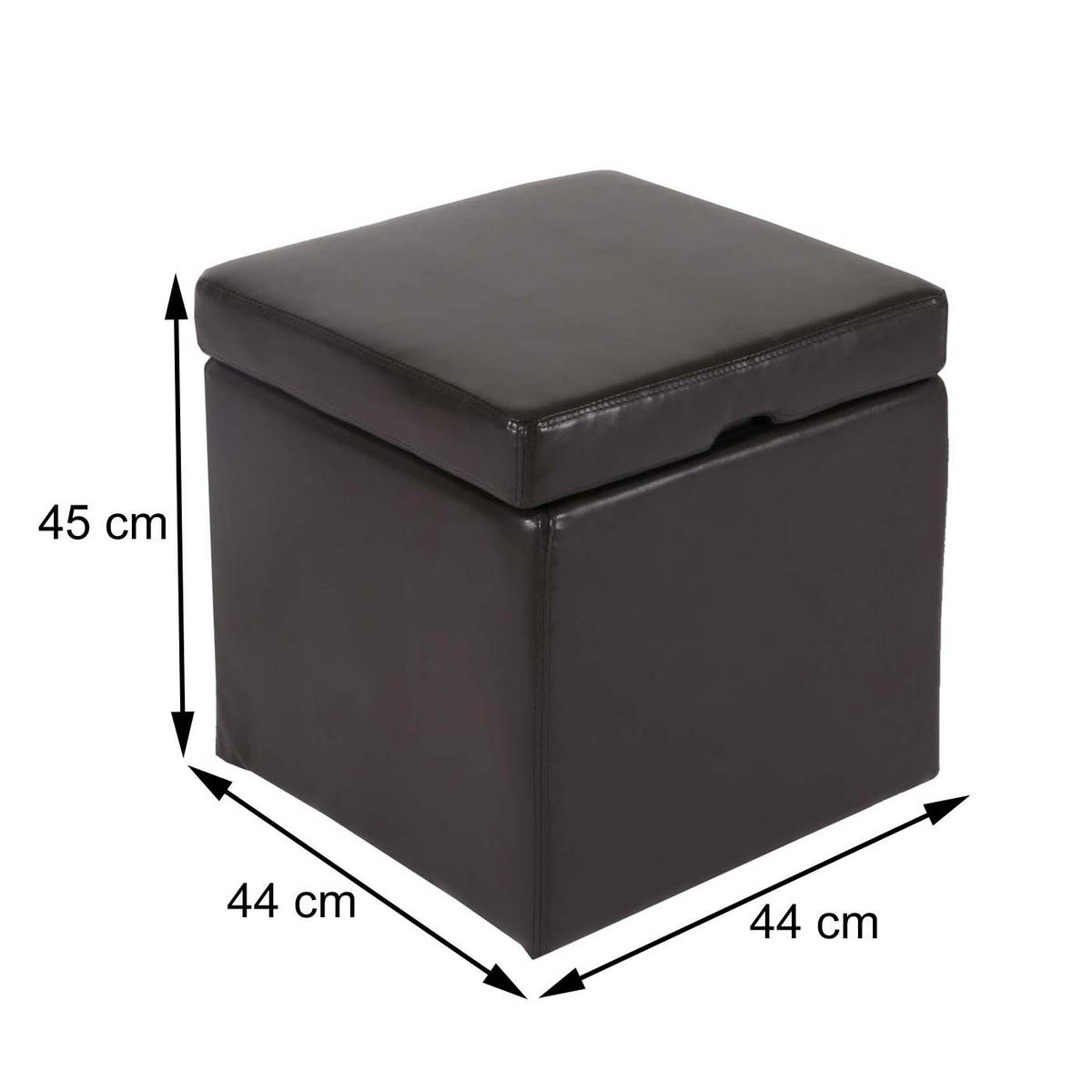 SITZHOCKER Braun - Braun, Leder (44/45/44cm) - MCW