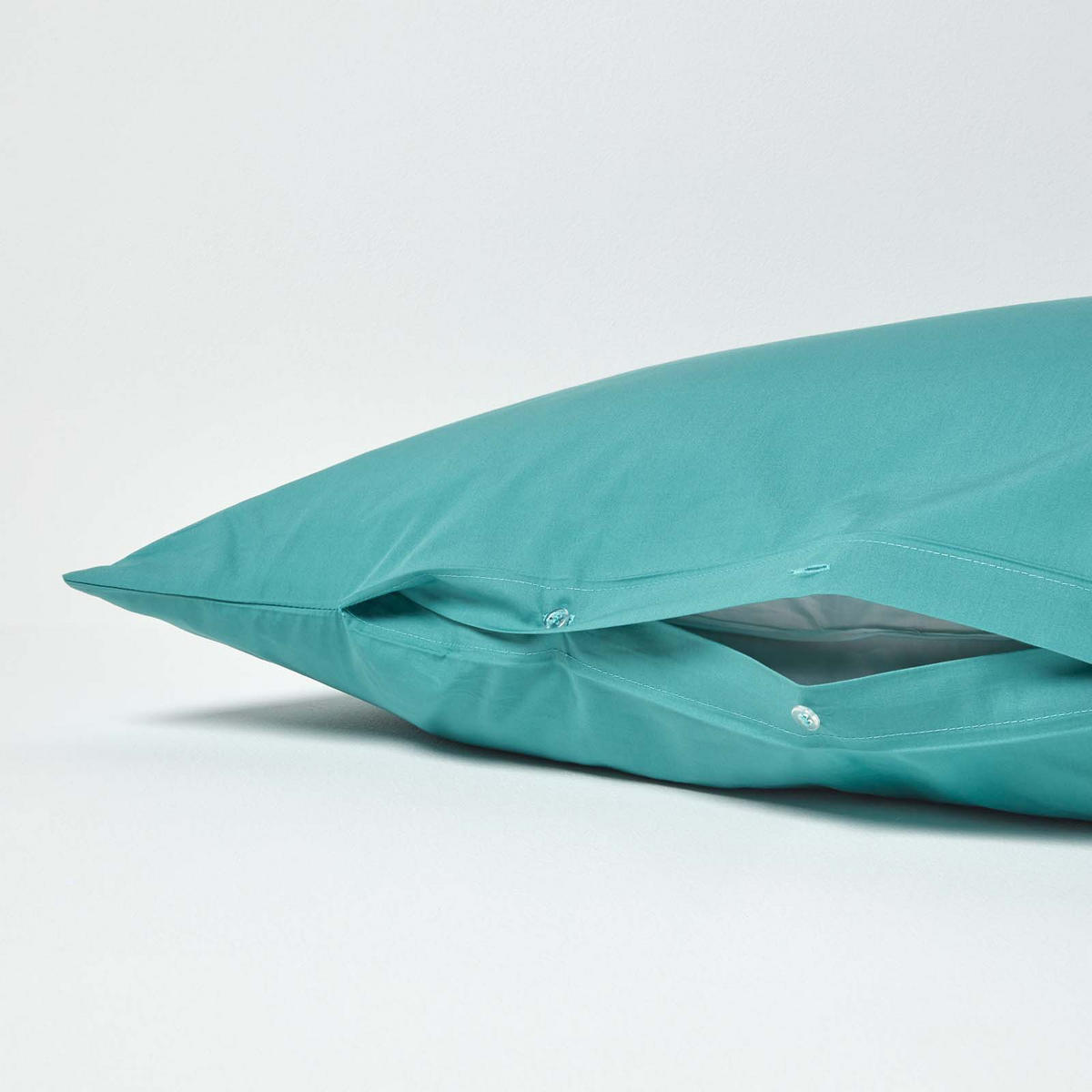 KISSENBEZUG für V-Form-Kissen, Perkal, Fadendichte 200 - Grün, Textil (38/76cm) - Homescapes