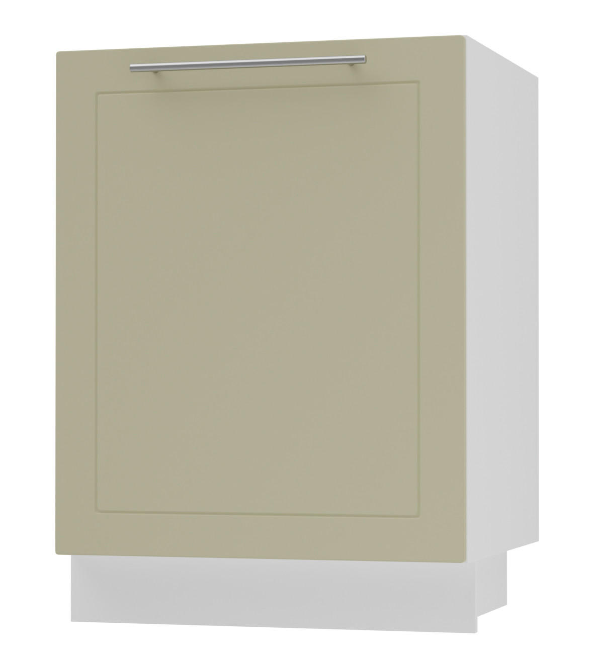 KÜCHENUNTERSCHRANK Kvantum D1D/50 Vanille Matt / Weiß Matt 50 / 50 / 82cm - Creme/Weiß, Holz/Holzwerkstoff (50/82/50cm) - Feldmann-Wohnen