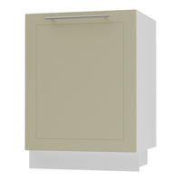 KÜCHENUNTERSCHRANK Kvantum D1D/50 Vanille Matt / Weiß Matt 50 / 50 / 82cm - Creme/Weiß, Holz/Holzwerkstoff (50/82/50cm) - Feldmann-Wohnen