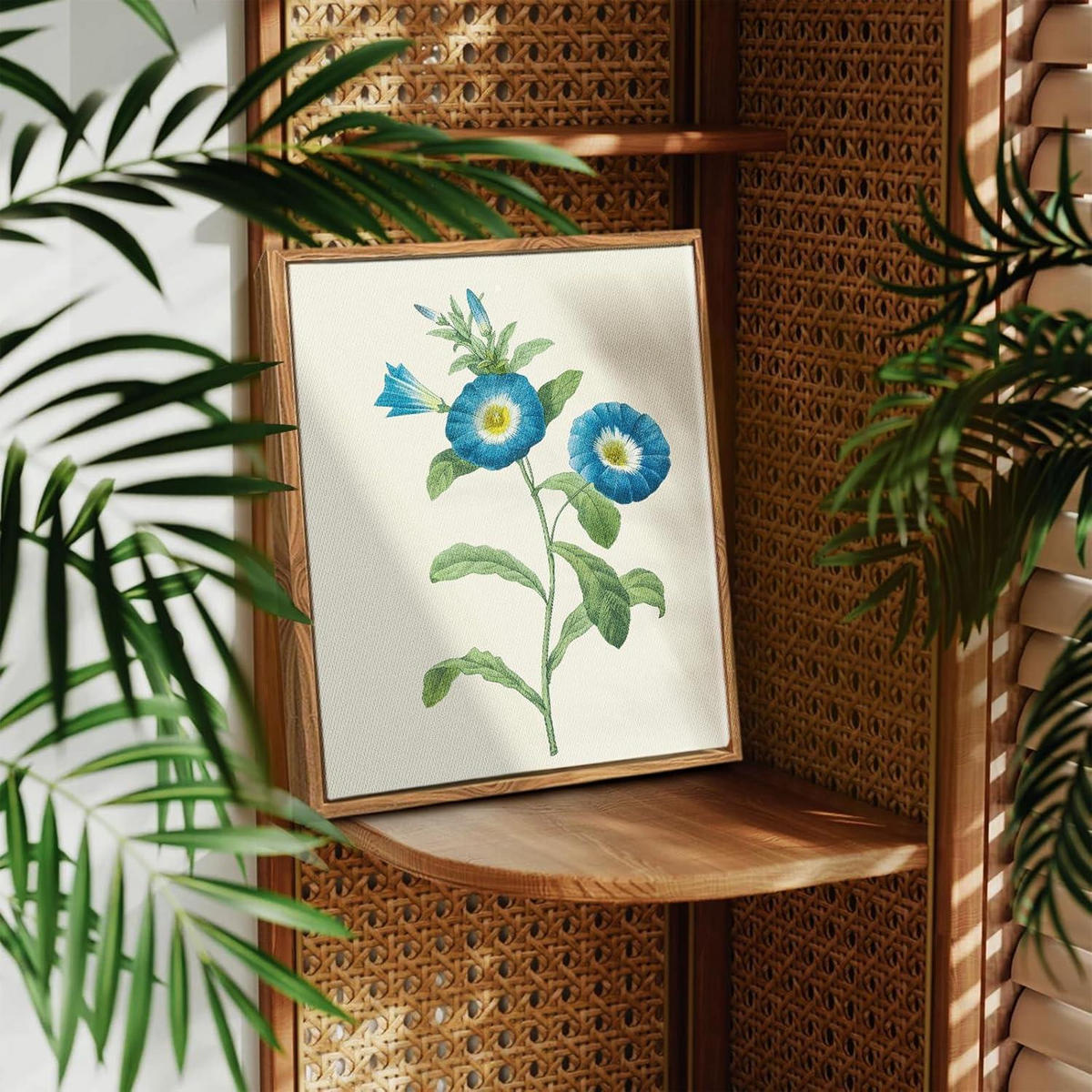 LEINWANDBILD mit Rahmen Vintage Insekten 30 x 40 cm - Blau, Holz (30/0.5cm)
