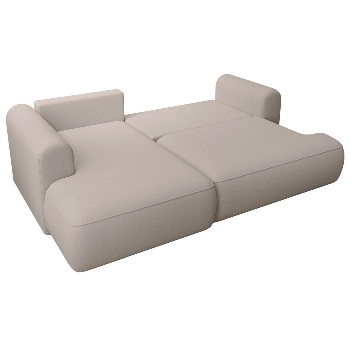 ECKSCHLAFSOFA Ovo Mini Grau Easy-Clean-Samtbezug - Schwarz/Grau, Kunststoff/Textil (238/156cm) - Selsey