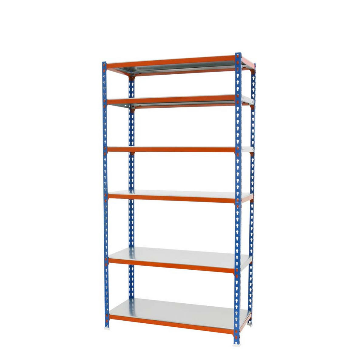 SCHWERLASTREGAL Giant Metal Shark HxBxT 250 x 110 x 50 cm Fachlast 200 kg Blau-Orange - Gelb, Metall (110/250/50cm) - PROREGAL