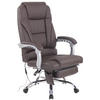 CHEFSESSEL Echtleder Braun - Chromfarben/Braun, Leder/Metall (69/118/64cm) - CLP