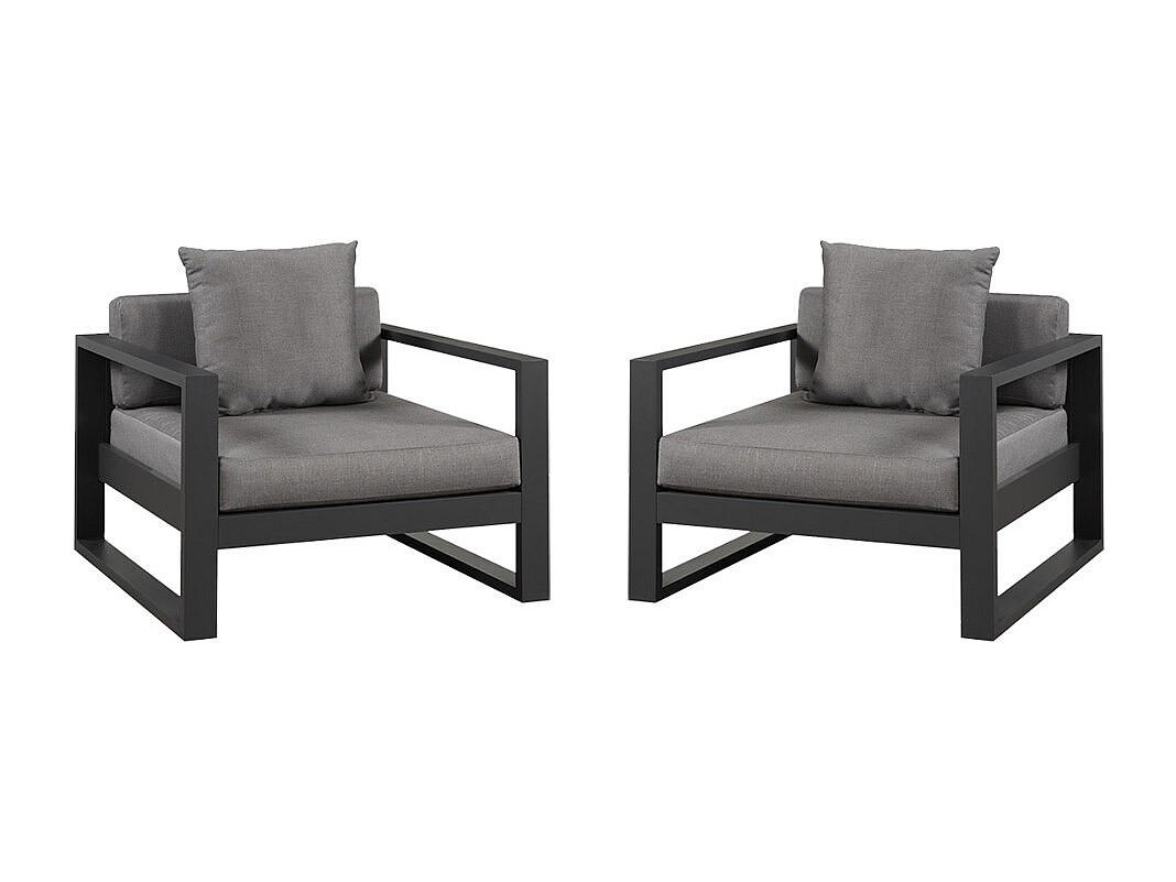 GARTENSESSEL - 2 -Sitzer - Aluminium - anthrazitgrau - MOLOKAI - Anthrazit, Metall (90/60.5/90cm) - Vente-Unique