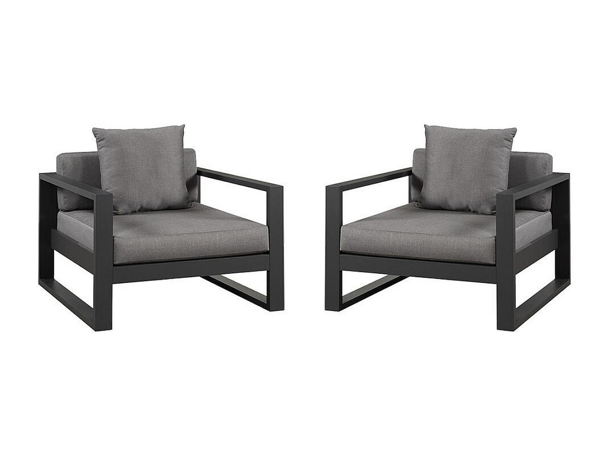 GARTENSESSEL - 2 -Sitzer - Aluminium - anthrazitgrau - MOLOKAI - Anthrazit, Metall (90/60.5/90cm) - Vente-Unique