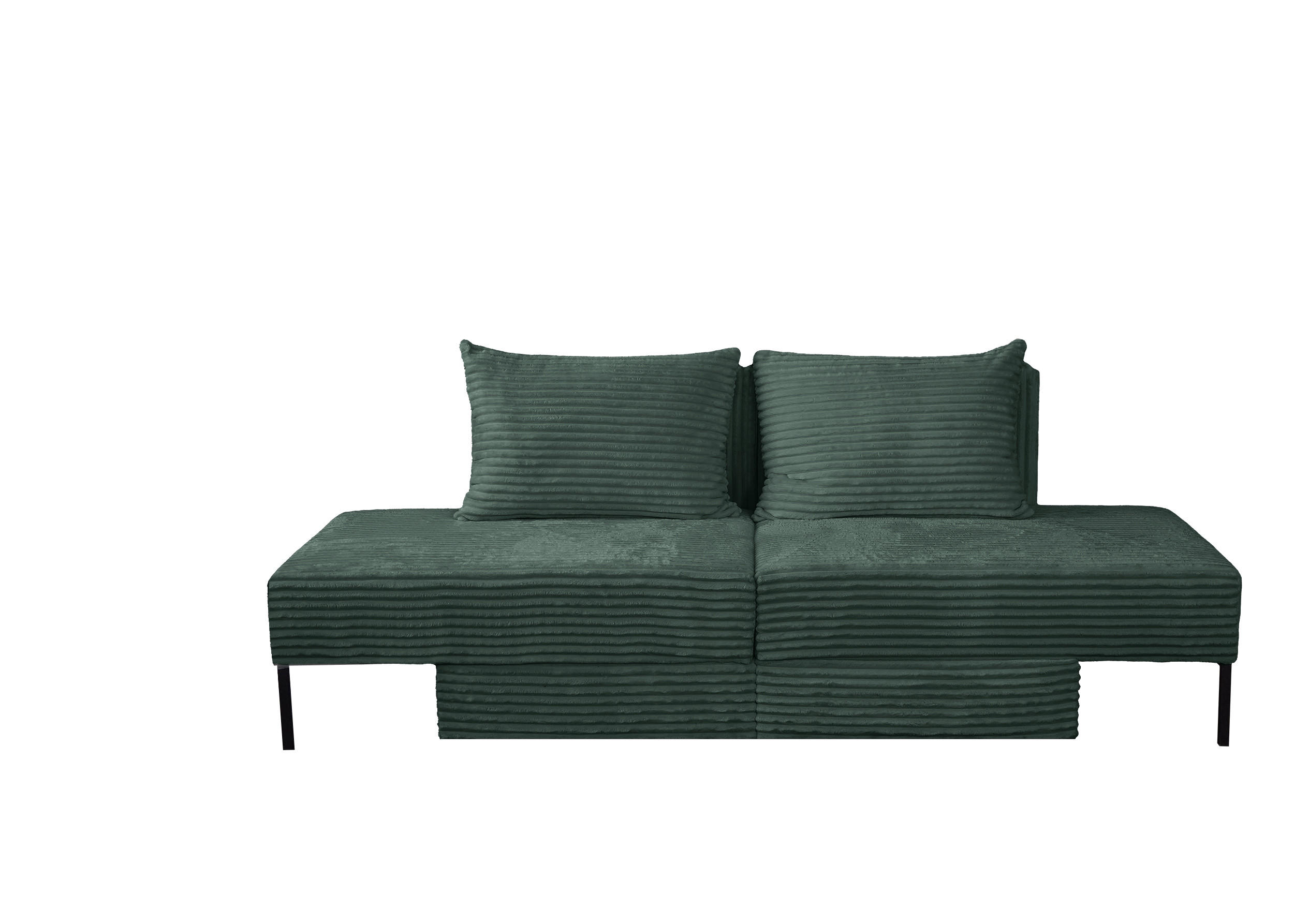 SOFA Mit Schlaffunktion MOOKA 4in1-Multifunktions-System Stoff Velo Grün - Grün, Holz/Textil (240/87/103cm) - Kaiser Möbel