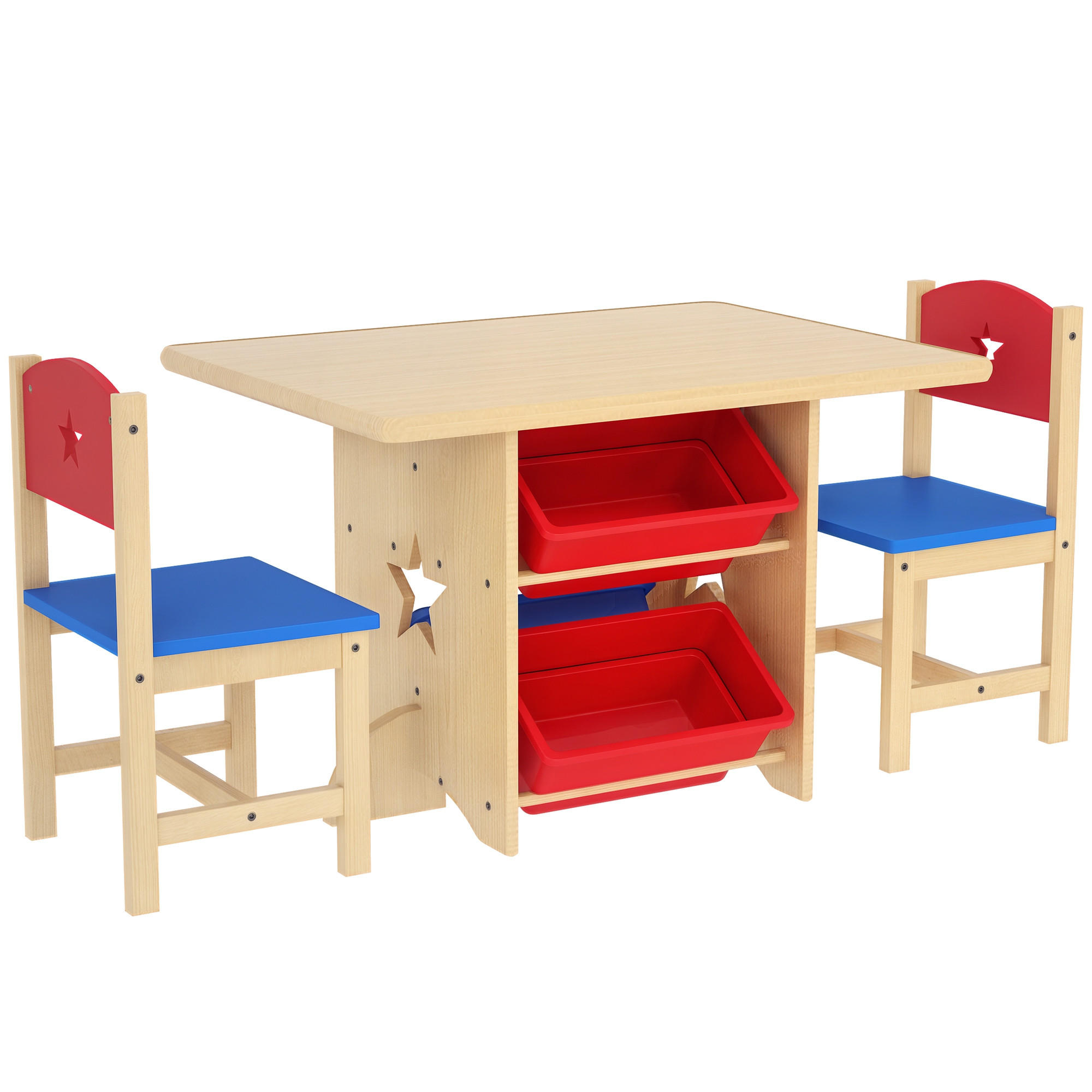 KINDERSITZGRUPPE DE-17523 4 Aufbewahrungsboxen Naturholz - Naturfarben, Holzwerkstoff (57/50/77cm) - ComfortXL