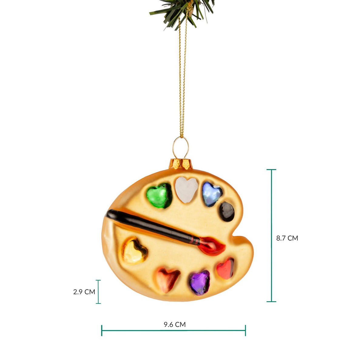 WEIHNACHTSKUGEL Malerpinsel 10 cm - Goldfarben, Glas (3/9/1cm)