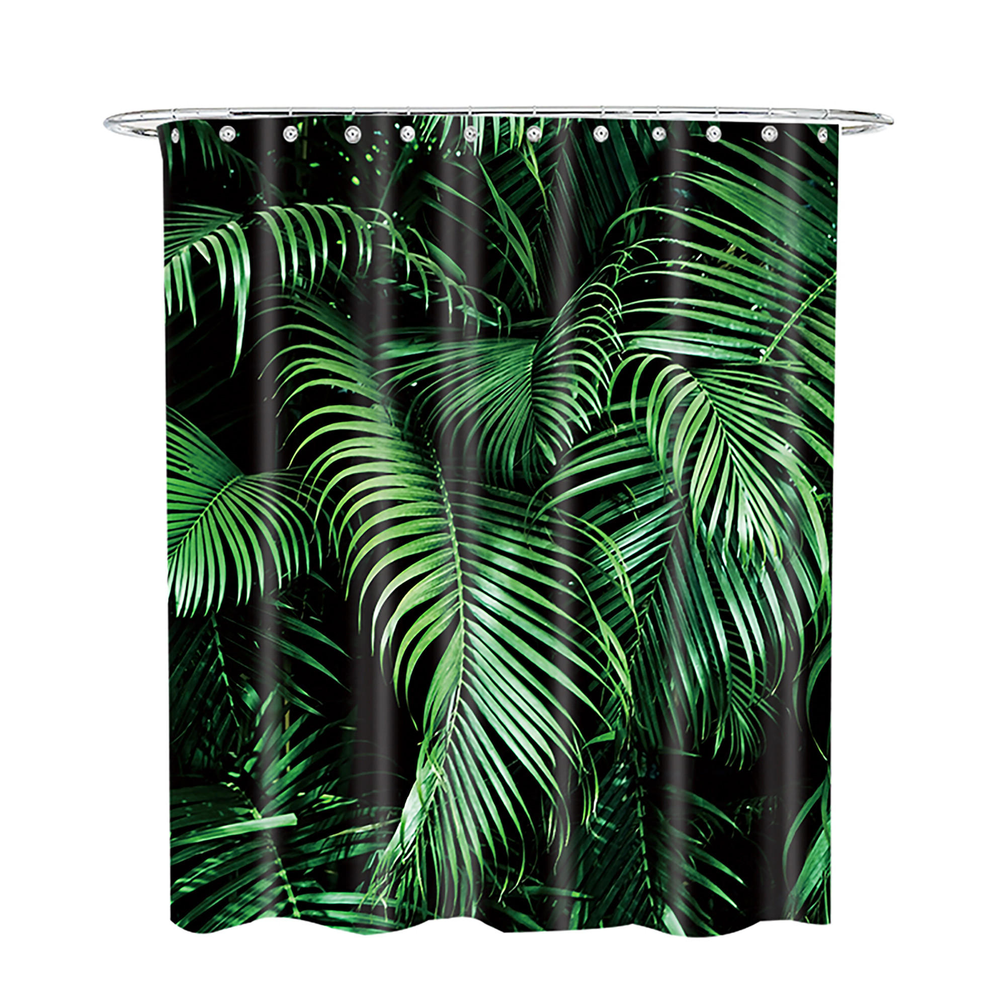 DUSCHVORHANG Palmdream 180 x 200 cm - Schwarz, Textil (180/200cm) - Sanilo