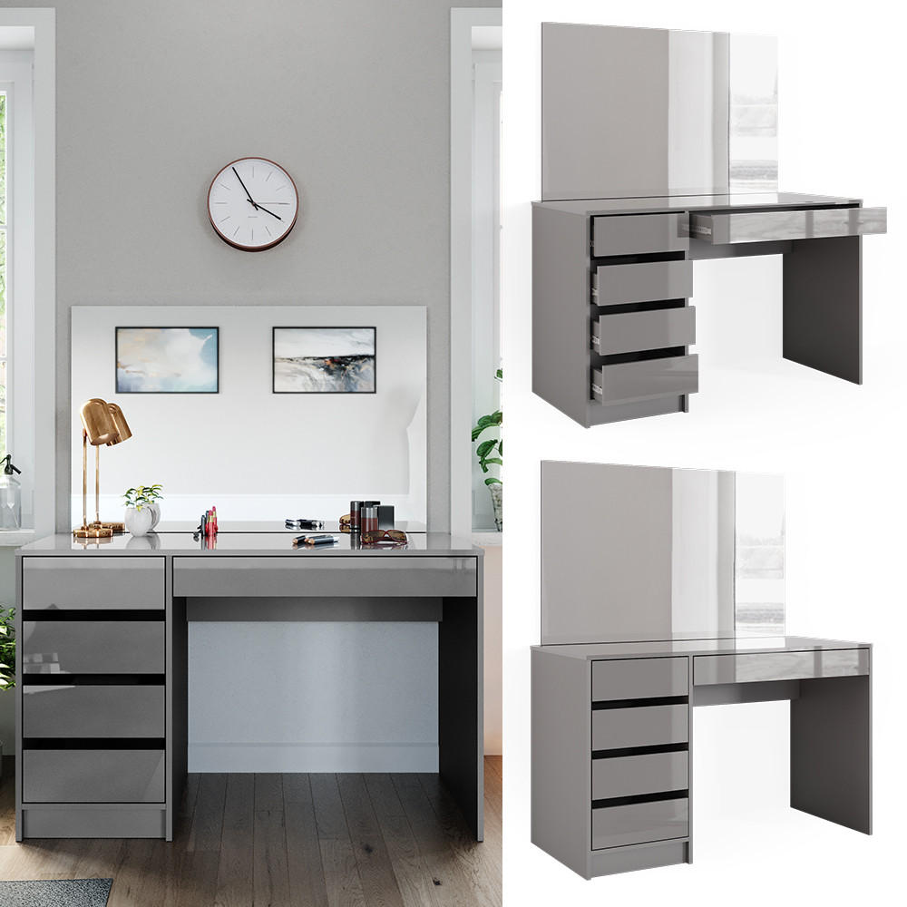 SCHMINKTISCH Sherry Grau 120 cm - Grau, Holzwerkstoff (120/75/55cm) - Vicco
