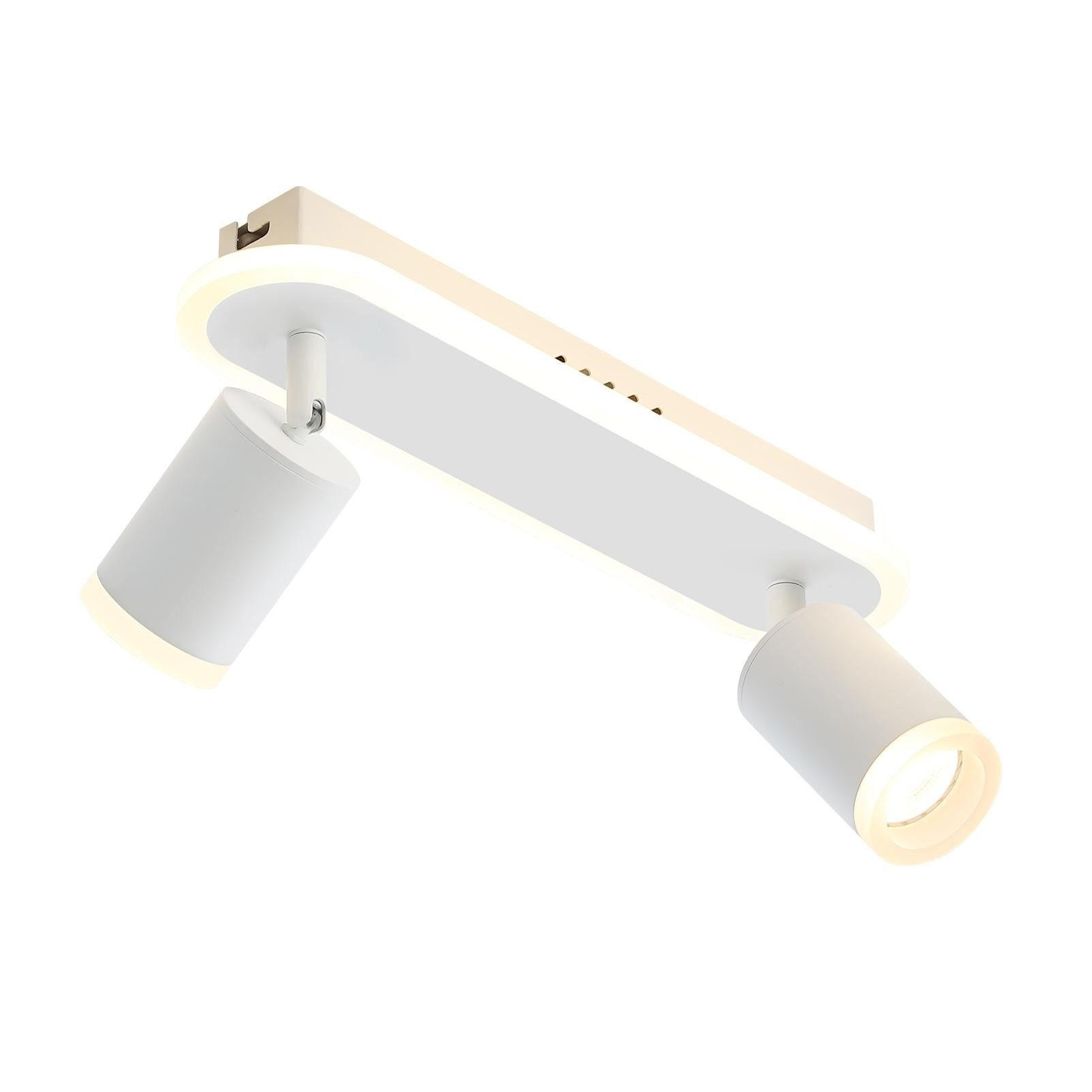 LED-DECKENLEUCHTE Aufblühen 2-flammig 33/6/9 cm - Weiß, Metall (33/6/9cm) - ZMH