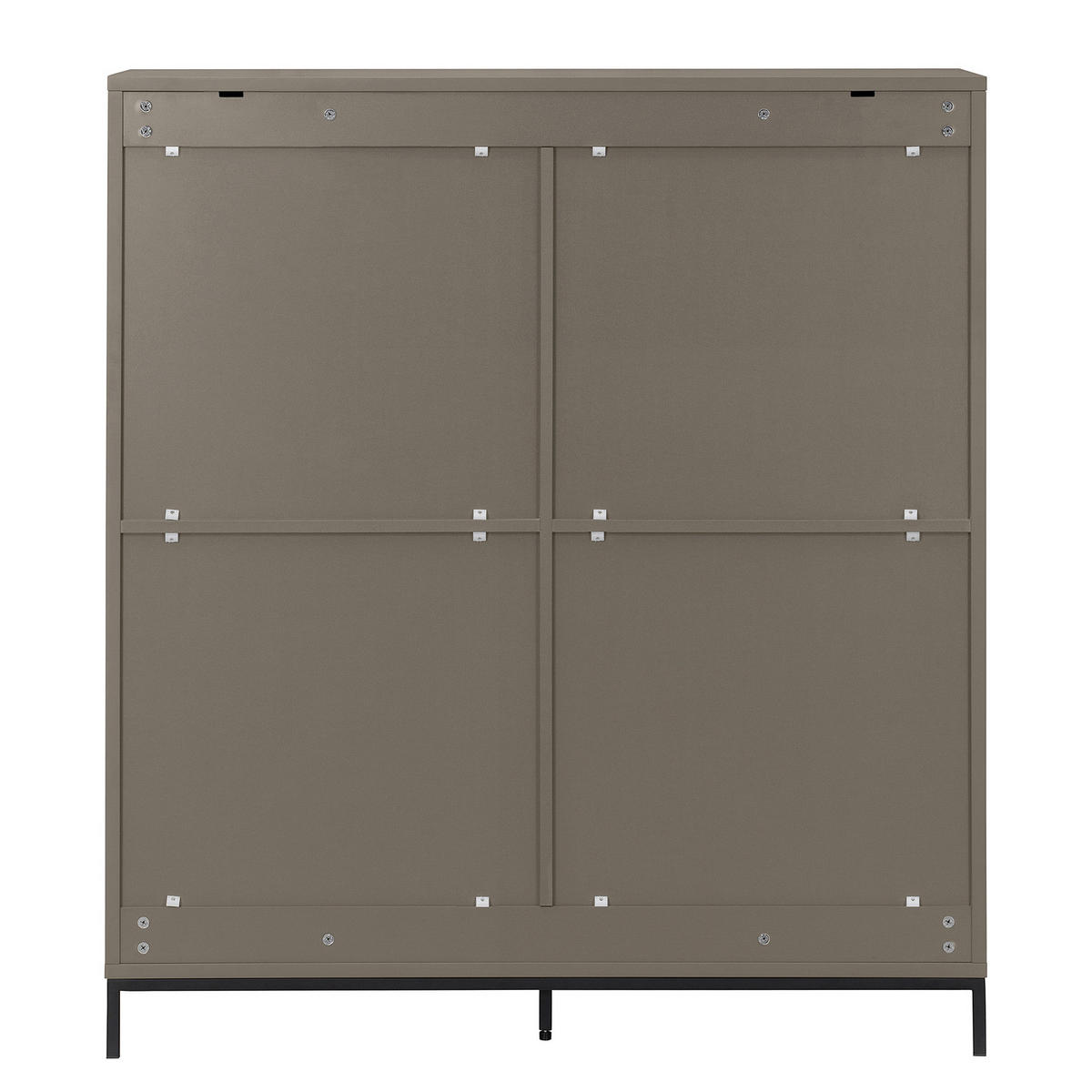 HIGHBOARD - Eisen / MDF - Taupe, Holzwerkstoff/Metall (110/124/40cm) - home24