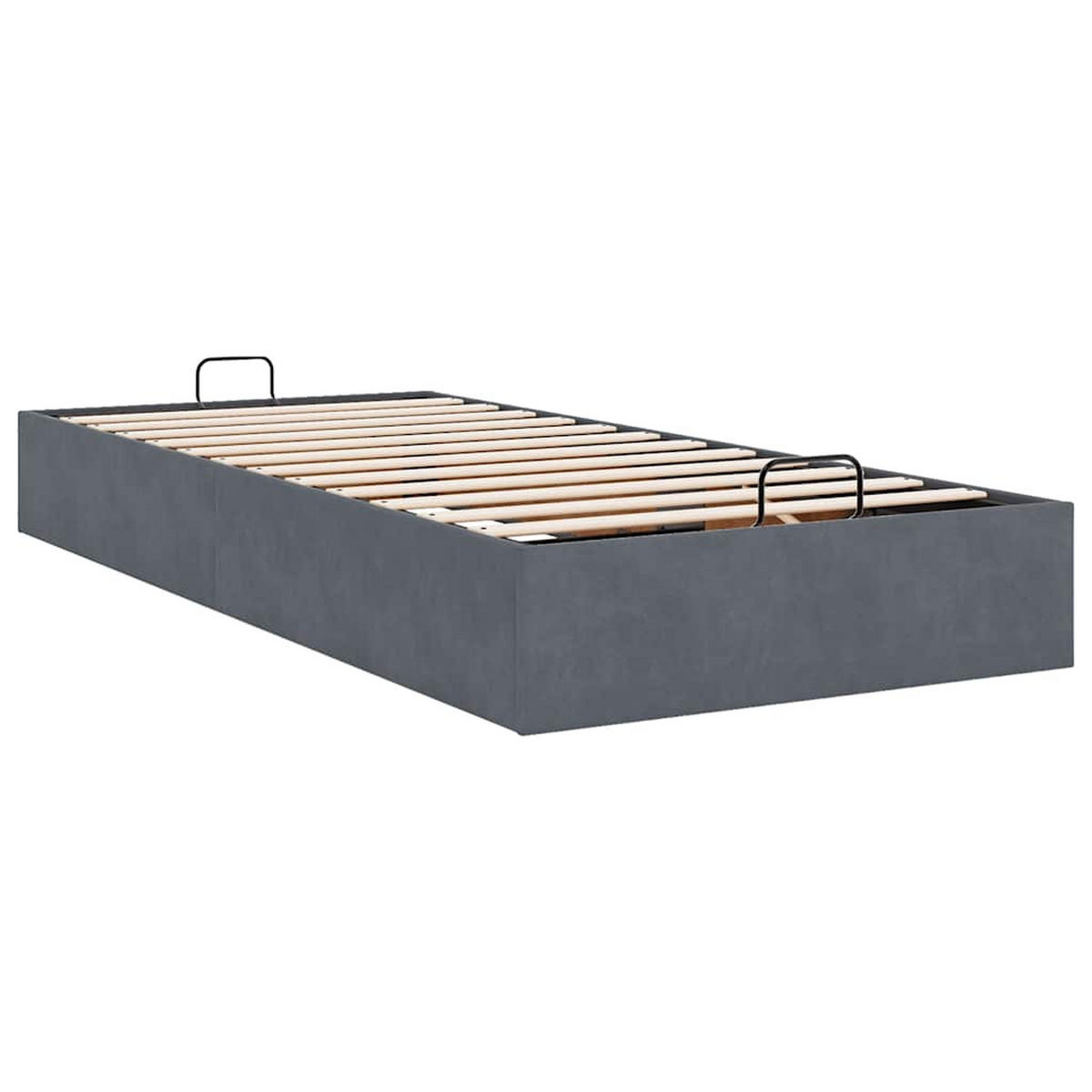 OTTOMAN-BETT Ohne Matratze Dunkelgrau 100/200 Cm Samt - Grau, Textil (100/200cm) - vidaXL