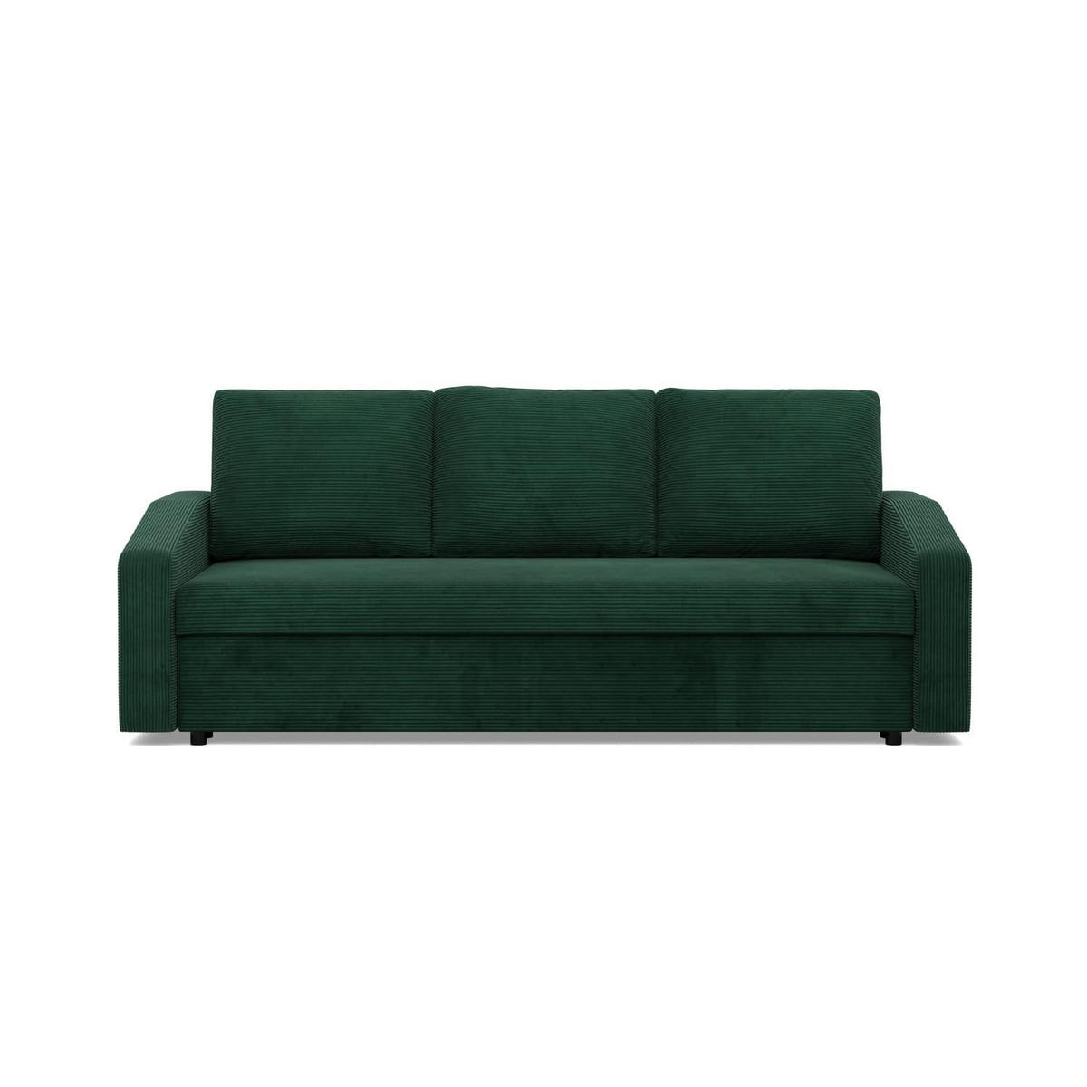 SOFA 3-SITZER MIT SCHLAFFUNKTION NEO, Cord - Dunkelgrün - Grün, Textil (220/92/92cm) - Mebligo