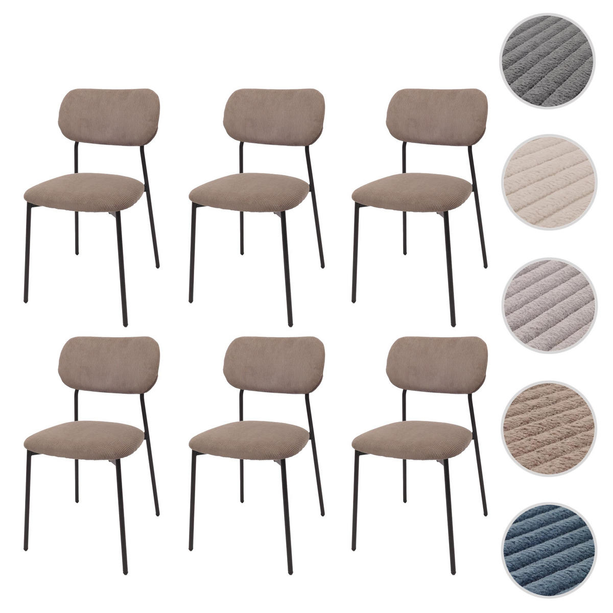 ESSZIMMERSTUHL taupe 6er-Set - Taupe, Textil (44/83/52cm) - MCW