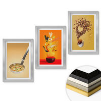 WANDBILDER 3er Set - 20x30 cm Silberner Rahmen - Küchenthemen - Silberfarben, Kunststoff (20/30cm) - ArtPrintCave