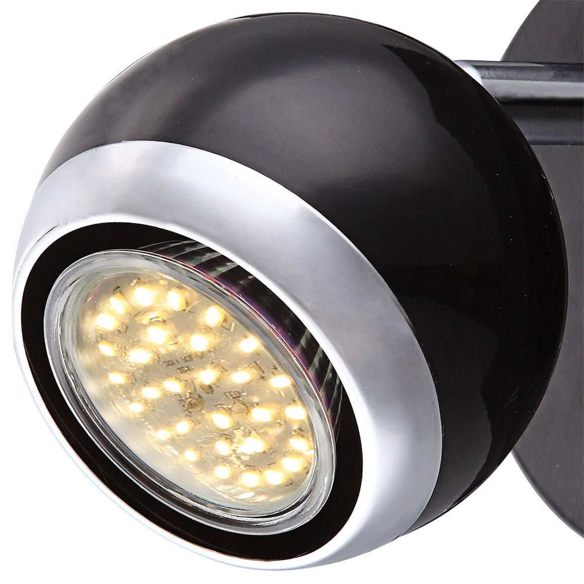 LED WANDLEUCHTE Chrom Schwarz beweglicher Spot - Schwarz, Metall (10/11.5/13cm) - Globo Lighting