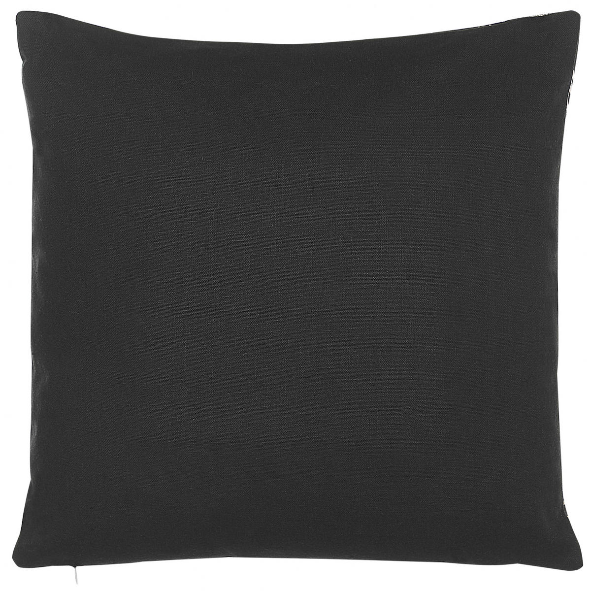 DEKOKISSEN 2er-Set Schwarz 45/45 cm Leroy - Schwarz, Naturmaterialen/Textil (45/45cm) - Beliani