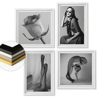 WANDBILDER 4er-Set - 50x50 cm & 40x60 cm Weißer Rahmen - Stilvolle Porträts eleganter Frauen - Weiß, Kunststoff (50/50cm) - ArtPrintCave