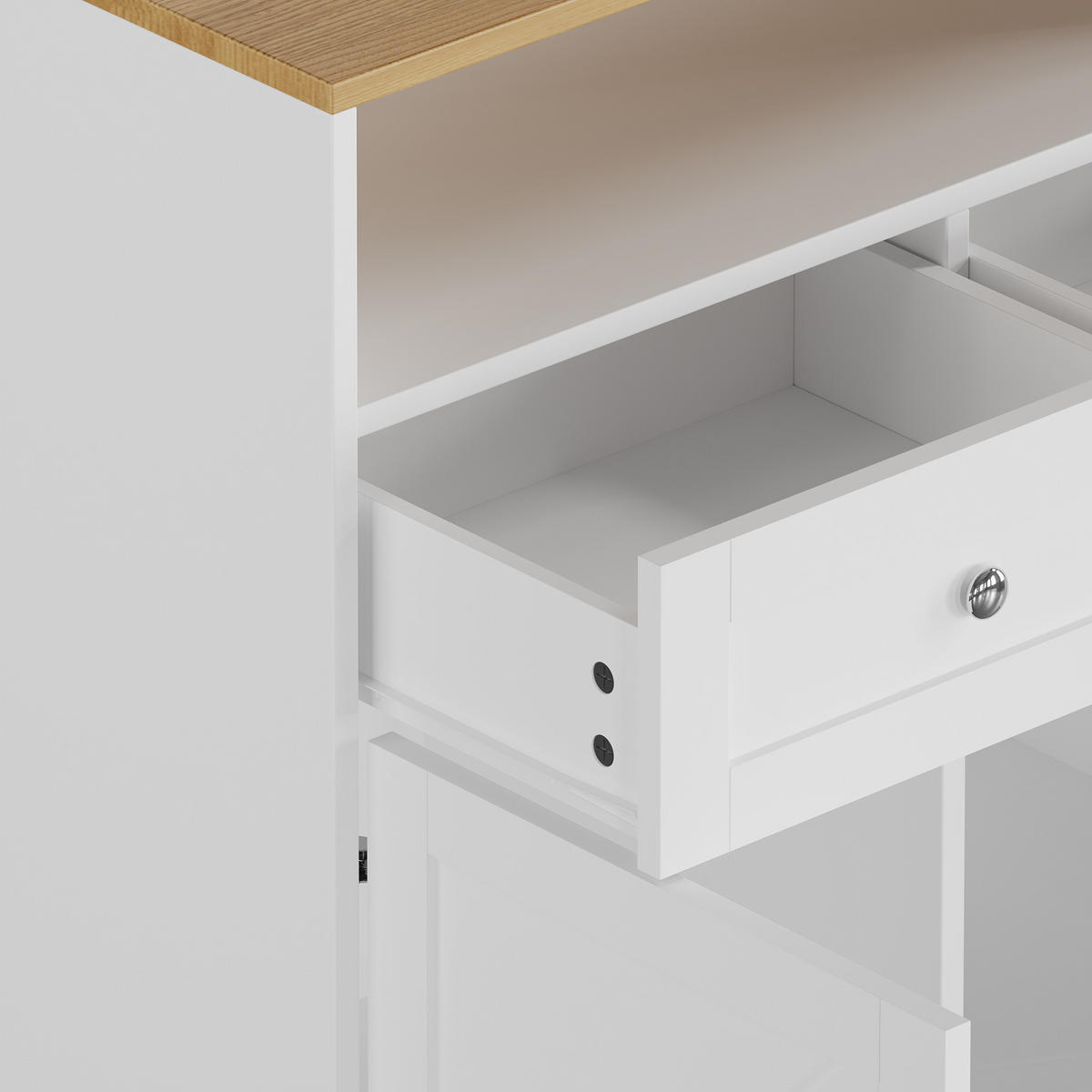 GESCHIRRSCHRANK aus MDF & Spanplatte 80x40x175 cm in Weiß - Weiß, Holzwerkstoff (80/175/40cm) - Modfu