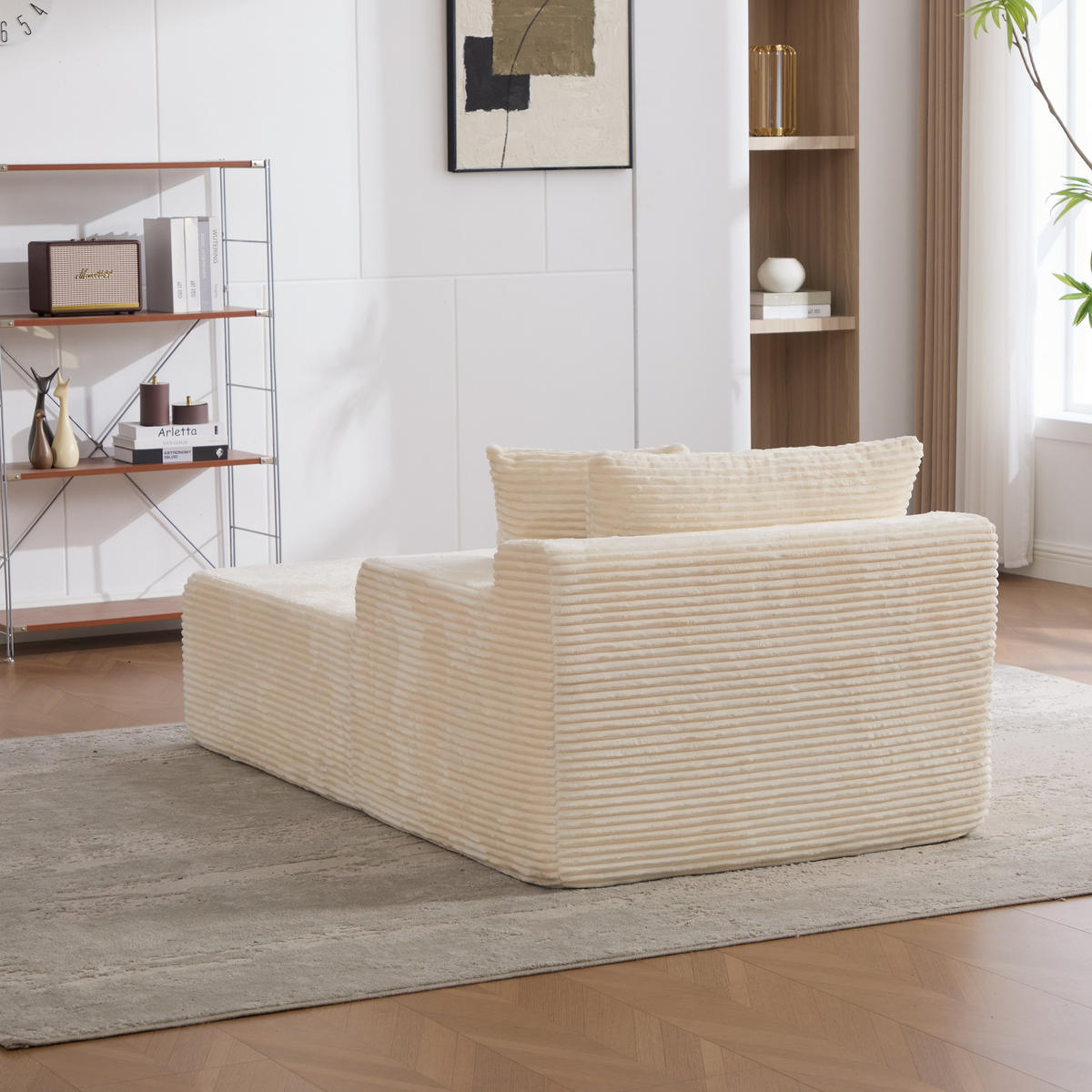 SOFAELEMENT 174/100/74.5 cm Elfenbein mit rutschfestem Boden - Ecru, Textil (100/74.5/174cm) - Oxeza