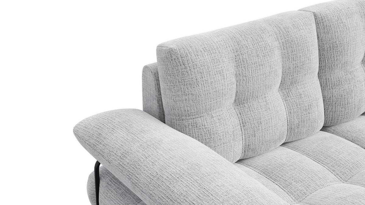 SOFA BUBBARA 2-Sitzer, hellgrau - Hellgrau/Schwarz, Holz/Textil (185/87/96cm) - Courtois Laville