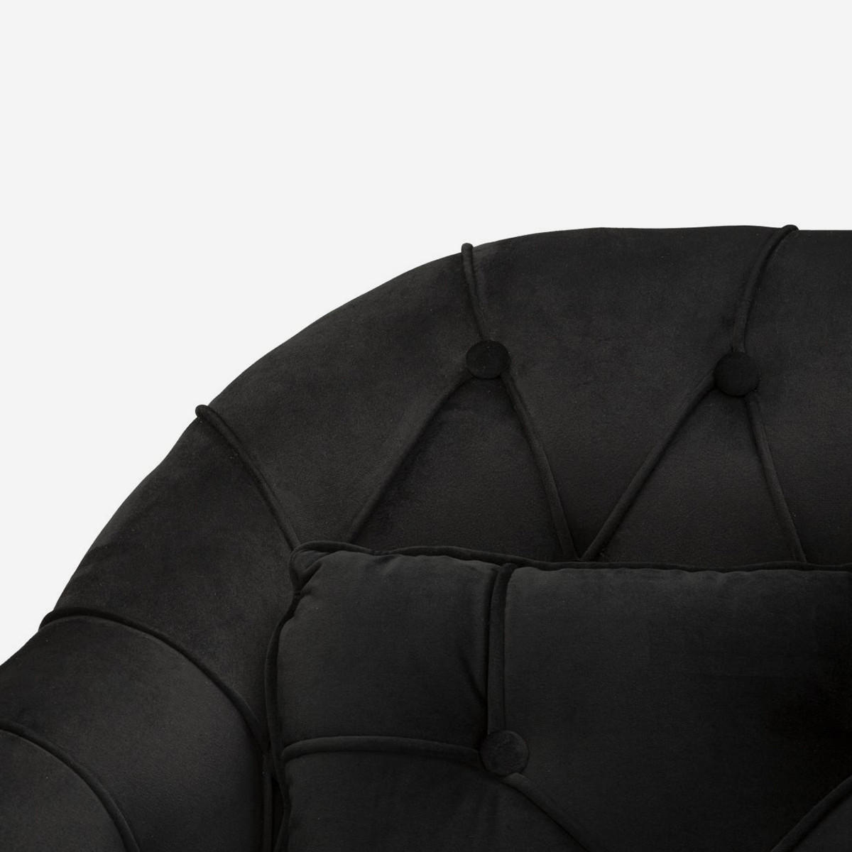 2-SITZER Sofa gepolstert Budapest - Schwarz - Schwarz, Holzwerkstoff/Kunststoff (130/91/83cm) - Pasmara