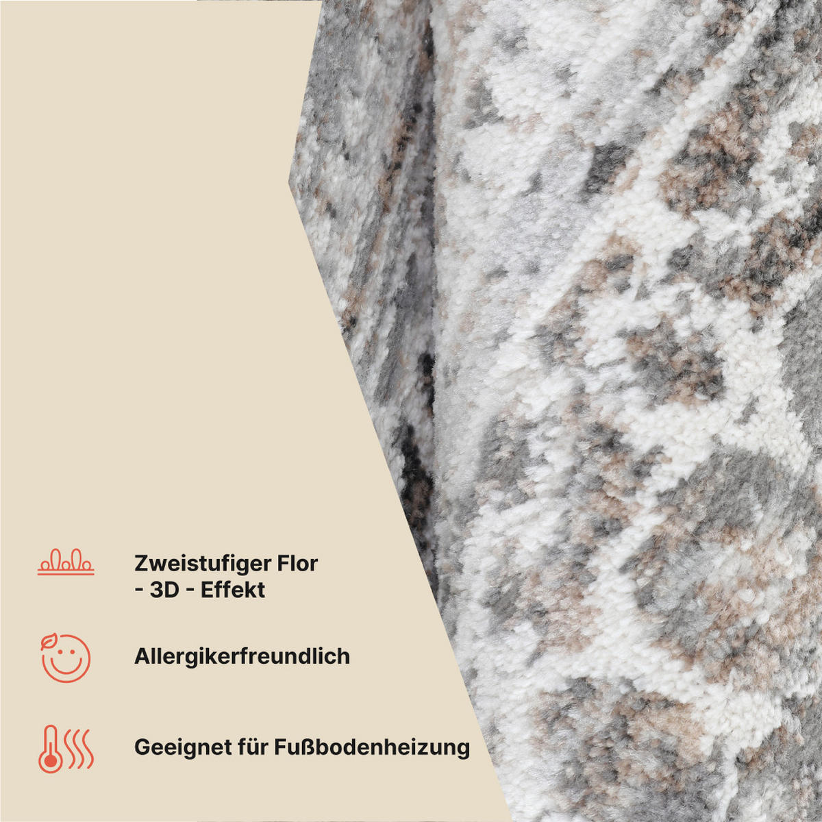TEPPICH VALLEY Grau Rund 200/200 cm - Grau, Textil (200/200cm) - Tapiso