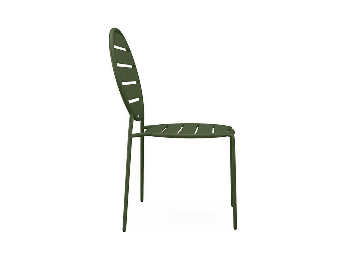 GARTENSTUHL stapelbar 4er-Set - Metall - Kaki - MONTEFARO von MYLIA - Grün, Metall (55.5/87.5/46.5cm) - Vente-Unique