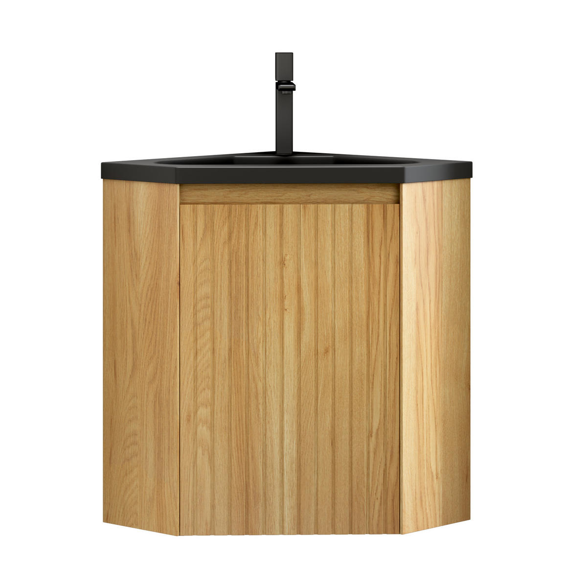 WASCHTISCH für Ecken Schwarz Naturholz - Schwarz, Holzwerkstoff (38.5/52.4/54.5cm) - Beauniv