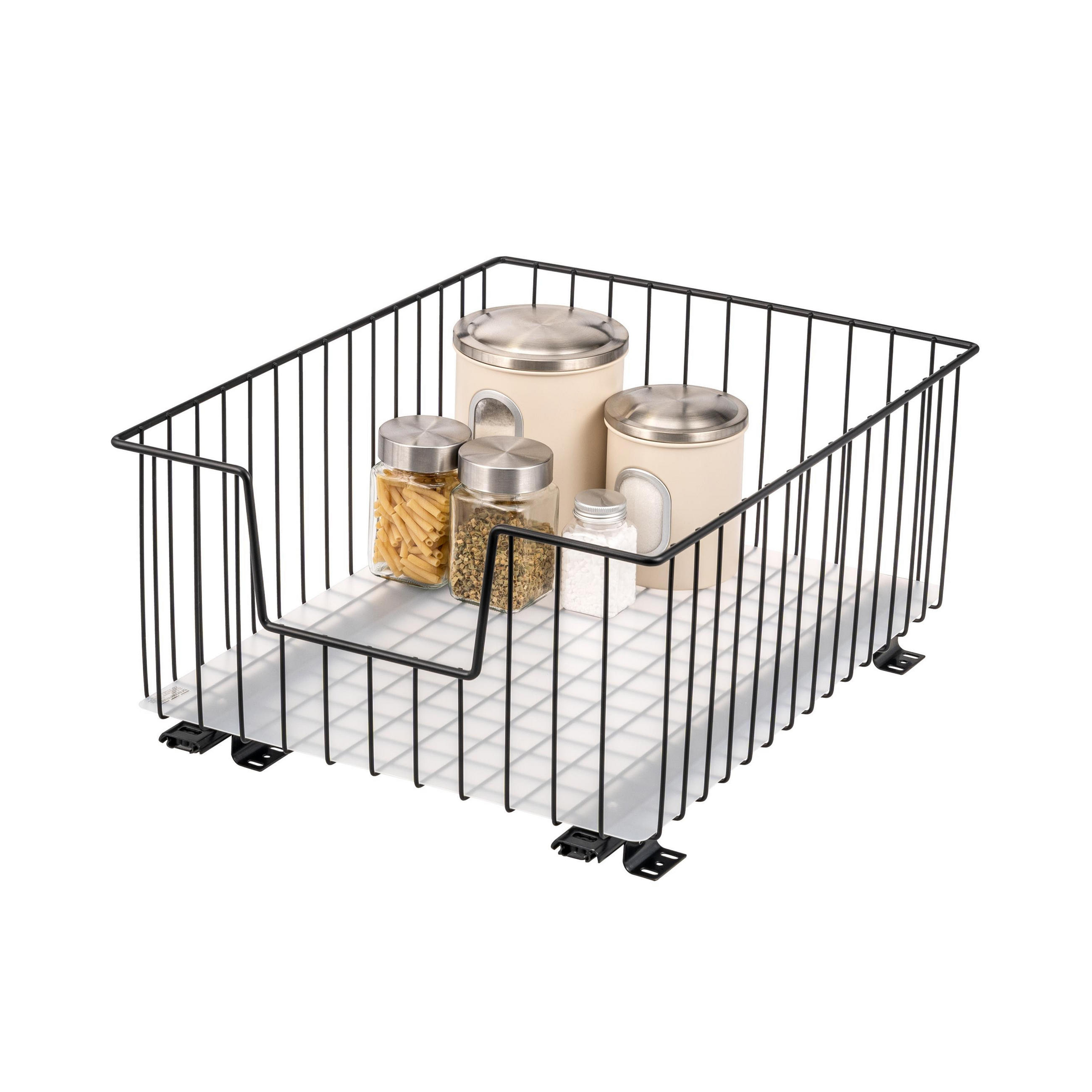 SCHRANK-KORBAUSZUG, schwarz, Metall, Kunststoff - Schwarz, Metall (40/23/50.5cm) - bremermann