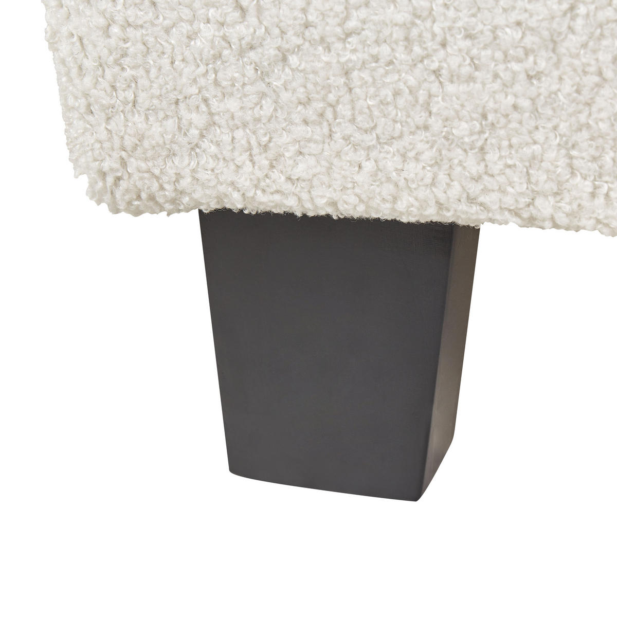 KÁRPITOZOTT ÁGY Bézs-Sötét fa színű 90-200 cm Roanne - bézs/sötétbarna, textil (90/200cm) - Beliani