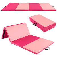 SPORTMATTE Rosa - Pink, Leder (240/120cm) - COSTWAY