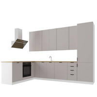 WINCKELKÜCHE 330 × 210 cm Sorento K51-M330 in Beige / Weiß - Beige/Weiß, Holz/Metall (330/212/210cm)