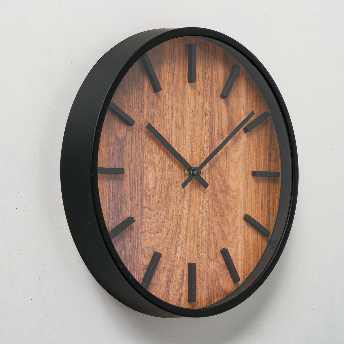 WANDUHR Holzmotiv Buford Ø 30 cm - Braun, Kunststoff (29.8/29.8/4.2cm) - Boltze Home