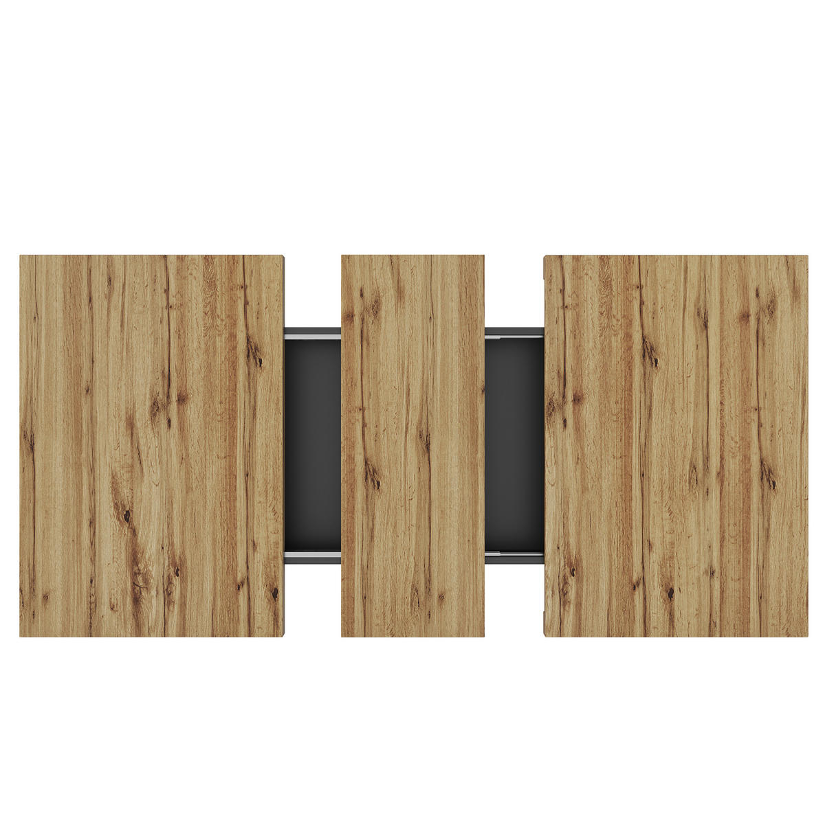 JÍDELNÍ stůl 110-140/80/75 cm černá/přírodní z MDF s rozkládací deskou a úložným prostorem - černá, kompozitní dřevo (110/80/75cm) - OKWISH
