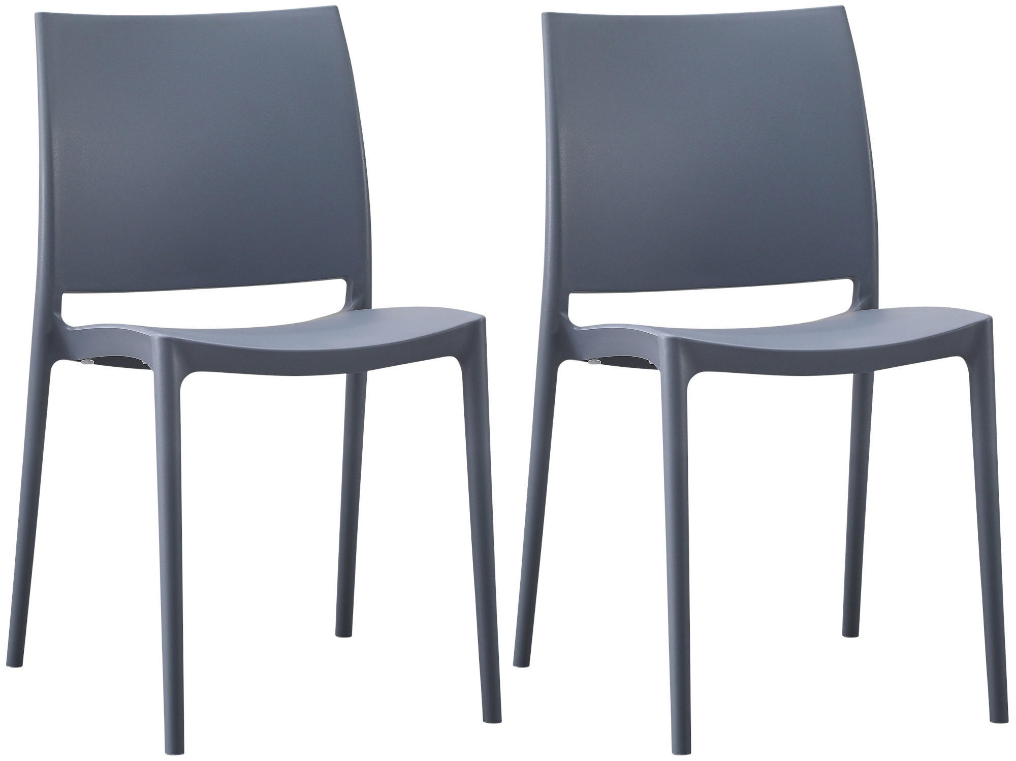 GARTENSTUHL 2er Set Kunststoff Grau - Grau, Kunststoff (42/81/49cm) - CLP